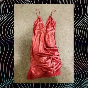 Peach faux silk Express dress